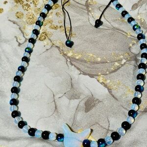 Opal wolf pendant necklace